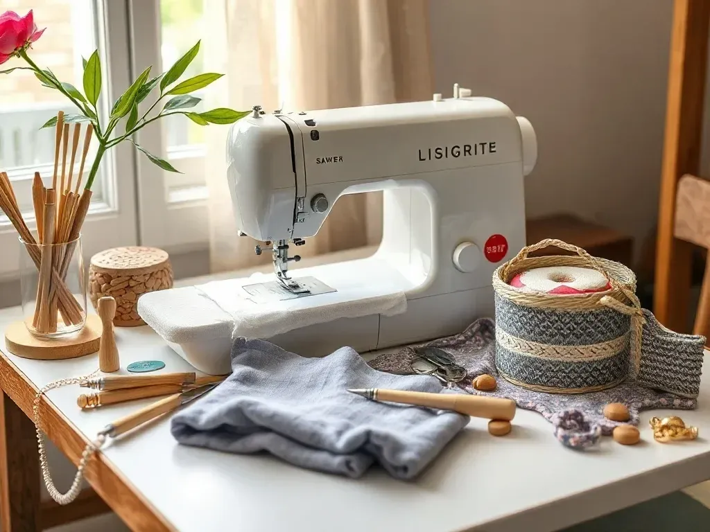 sewing accessories on table