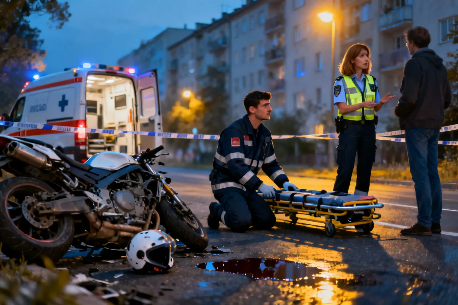 Zderzenie samochodu z motocyklem Warszawa – motocyklista trafił do szpitala na Pradze-Północ
